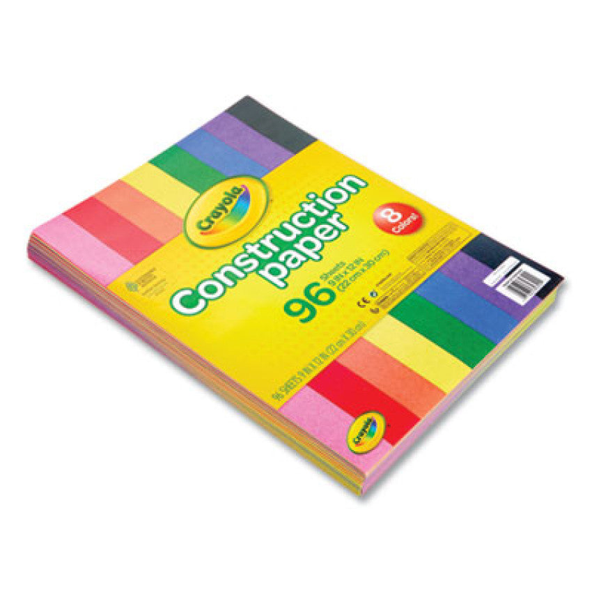 Crayola Construction Paper, 9 x 12, Assorted Colors, 96 Sheets/Pack (993000)