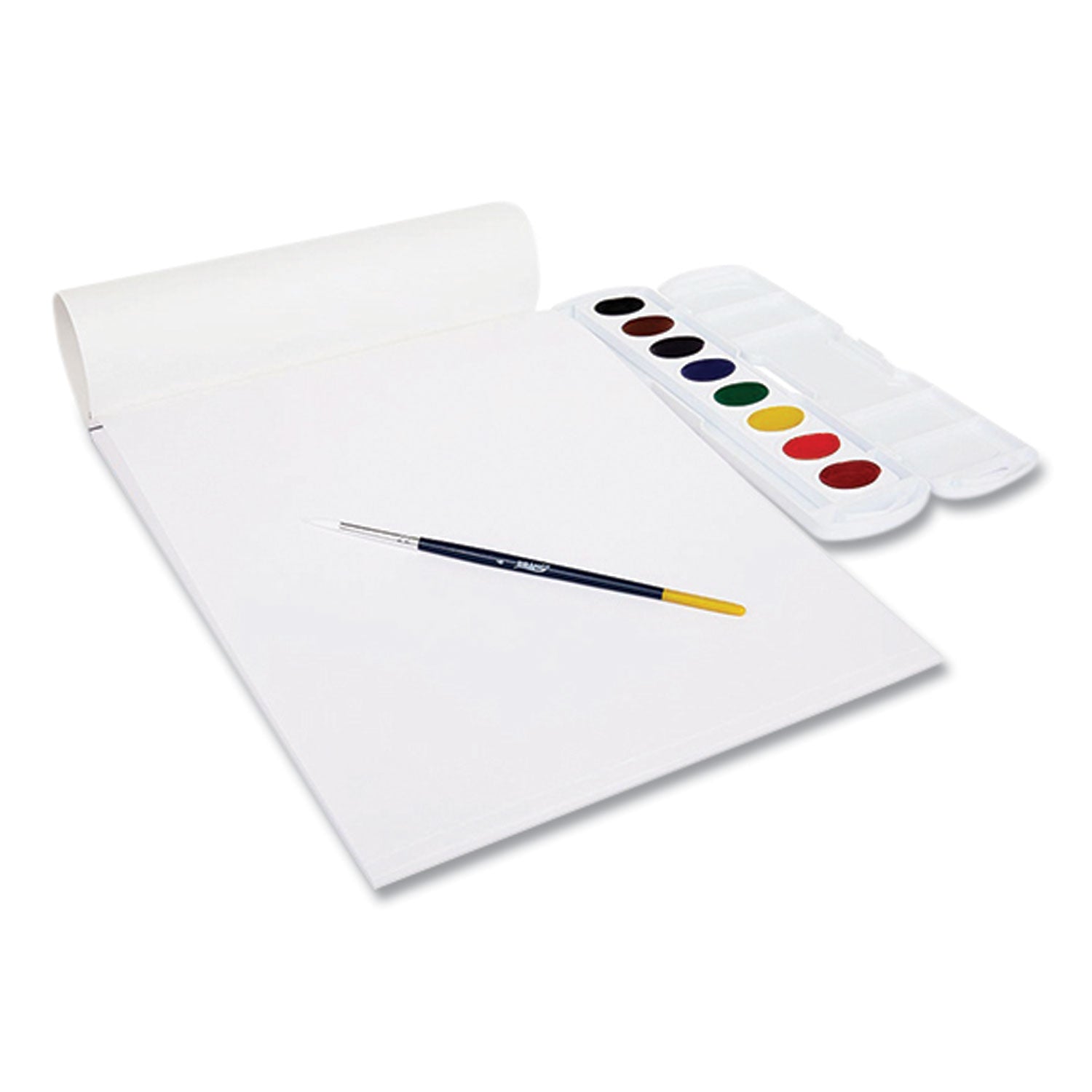 Prang Watercolor Paper Pad, Unruled, White/Multicolor Cover, 30 White 9 x 12 Sheets (P2367)