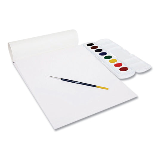 Prang Watercolor Paper Pad, Unruled, White/Multicolor Cover, 30 White 9 x 12 Sheets (P2367)