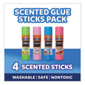 s Scented Glue Sticks, 0.21 oz, Dries in Assorted Colors, 4 Scents (2142958)