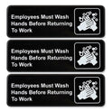 Excello Global Products Indoor/Outdoor Restroom with Braille Text, 6" x 9", Black Face, White Graphics, 3/Pack (HD0049S)