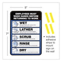 Excello Global Products Employees Must Wash Hands Indoor Wall Sign, 5" x 7", Black/Blue/White Face, Black/Blue Graphics, 2/Pack (HD0171S)