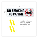 Excello Global Products No Smoking No Vaping Indoor/Outdoor Wall Sign, 9" x 3", Black Face, Black/Red Graphics, 4/Pack (HD0175S)