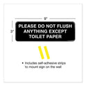 Excello Global Products Please Do Not Flush Indoor/Outdoor Wall Sign, 9" x 3", Black Face, White Graphics, 3/Pack (HD0255S)