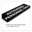 Excello Global Products Authorized Personnel Only Indoor/Outdoor Wall Sign, 9" x 3", Black Face, White Graphics, 3/Pack (HD0262S)