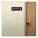 Excello Global Products Caution Watch Your Step Indoor/Outdoor Wall Sign, 9" x 3", Black Face, White Graphics, 3/Pack (HD0268S)