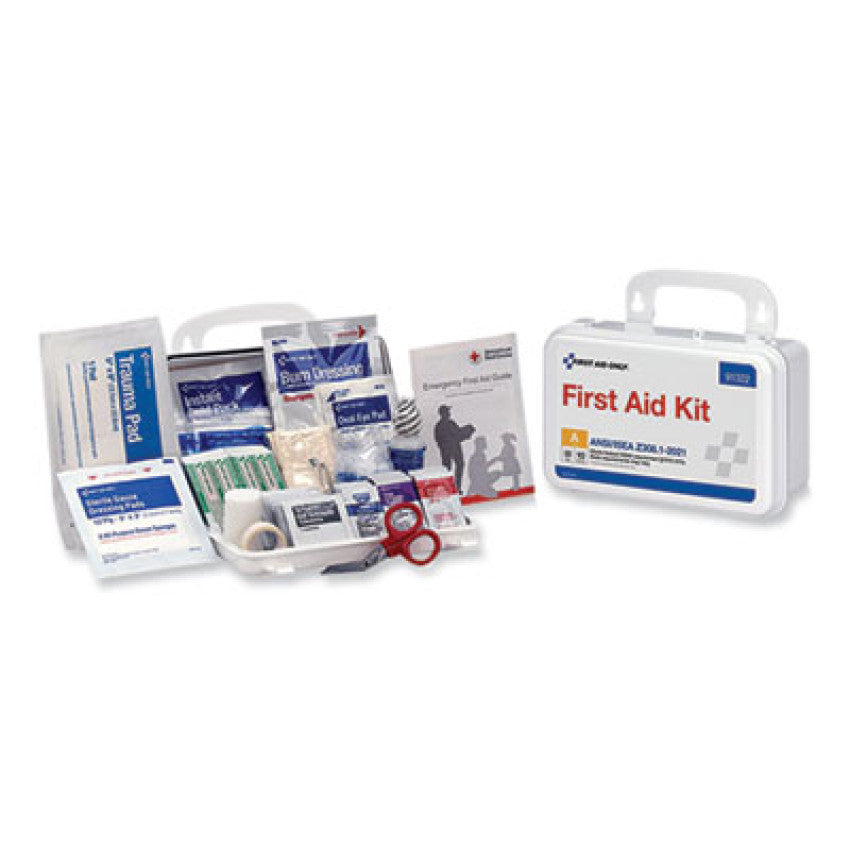 First Aid Only ANSI 2021 First Aid Kit for 10 People, 76 Pieces, Plastic Case (91322)