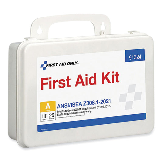First Aid Only ANSI 2021 First Aid Kit for 25 People, 94 Pieces, Plastic Case (91324)