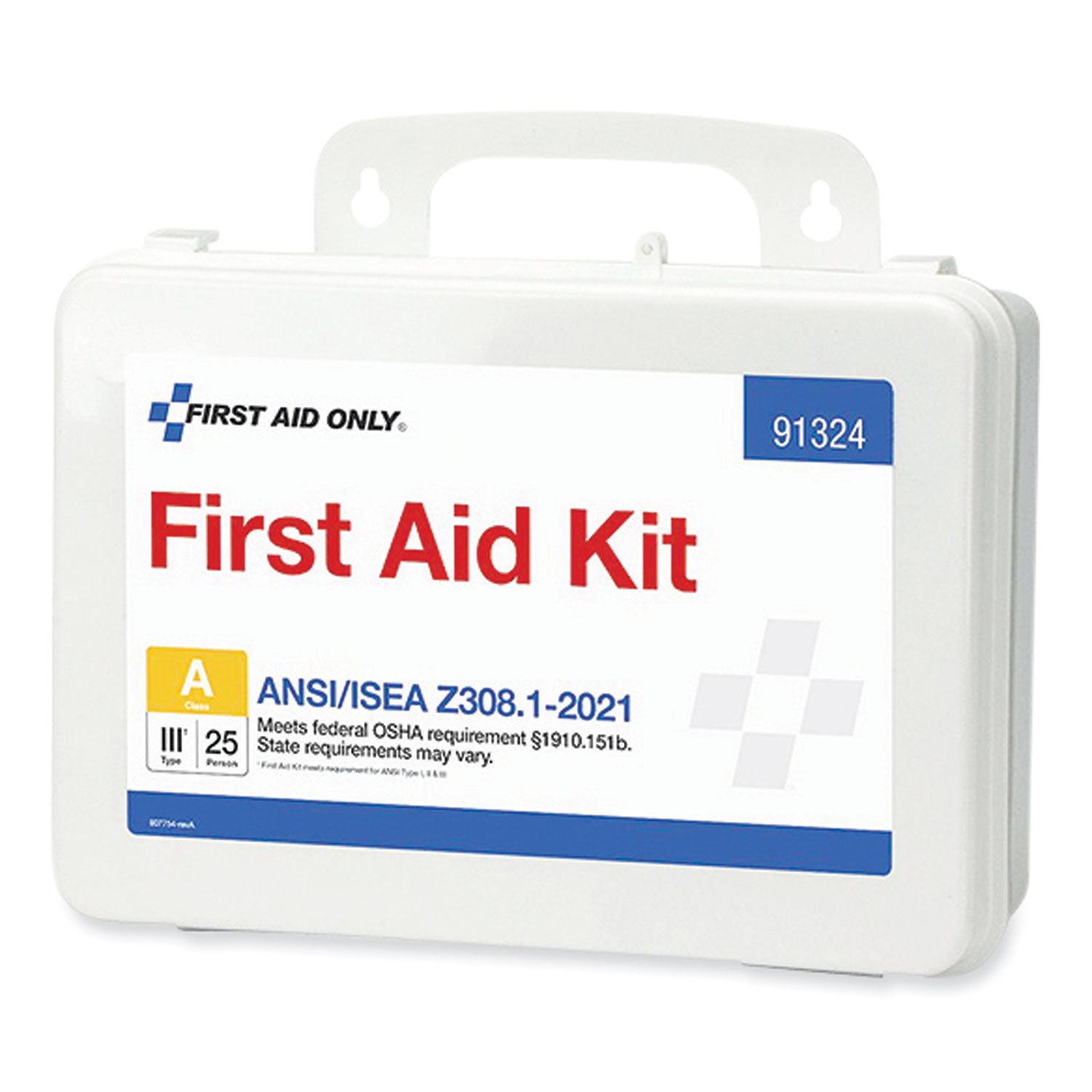First Aid Only ANSI 2021 First Aid Kit for 25 People, 94 Pieces, Plastic Case (91324)