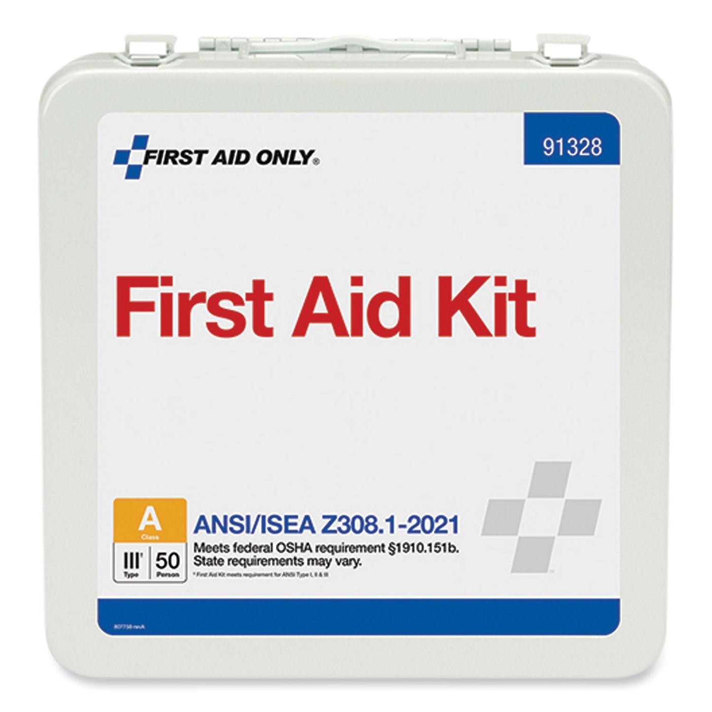 First Aid Only ANSI 2021 Type III First Aid Kit for 50 People, 184 Pieces, Metal Case (91328)