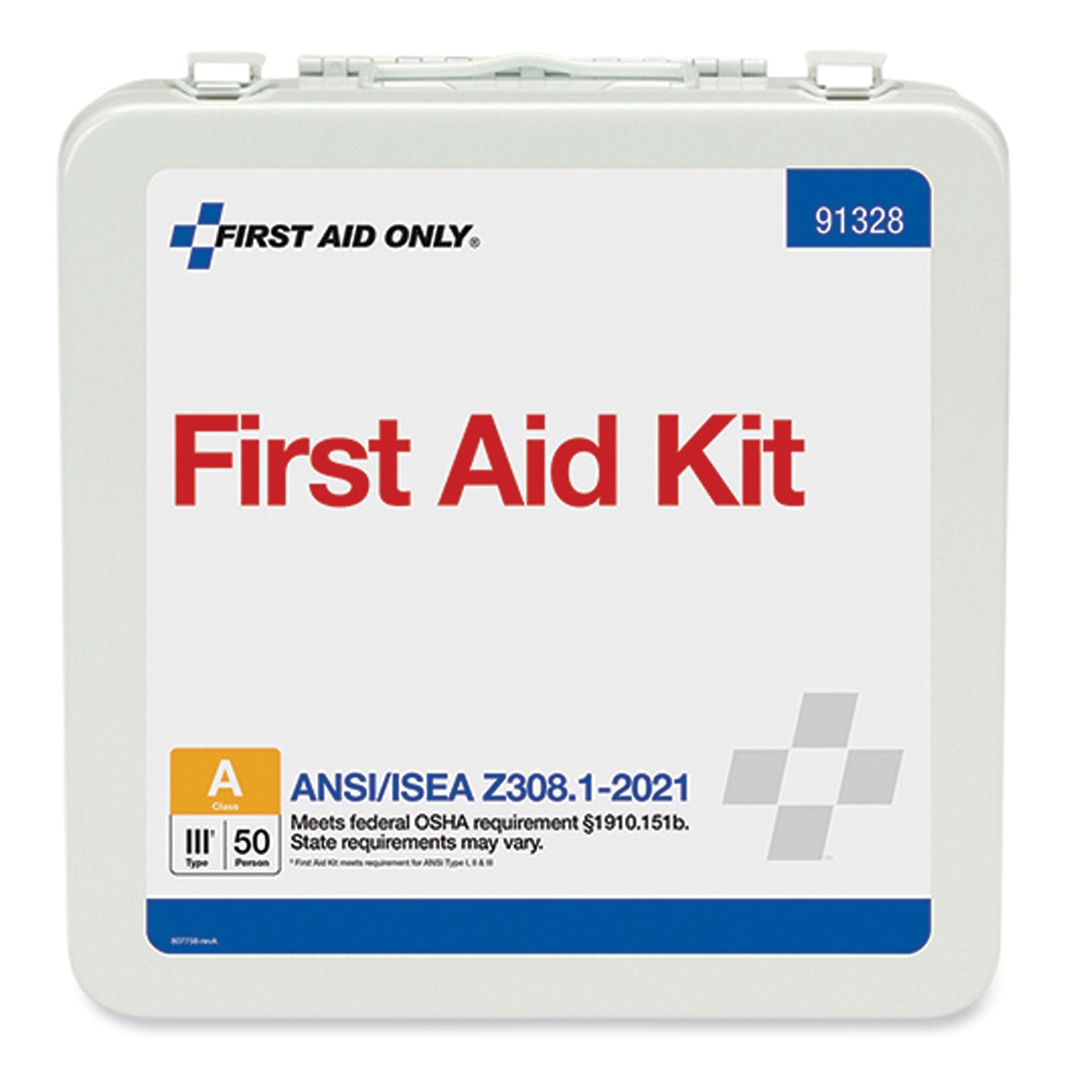 First Aid Only ANSI 2021 Type III First Aid Kit for 50 People, 184 Pieces, Metal Case (91328)