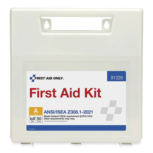 First Aid Only ANSI 2021 First Aid Kit for 50 People, 184 Pieces, Plastic Case (91329)