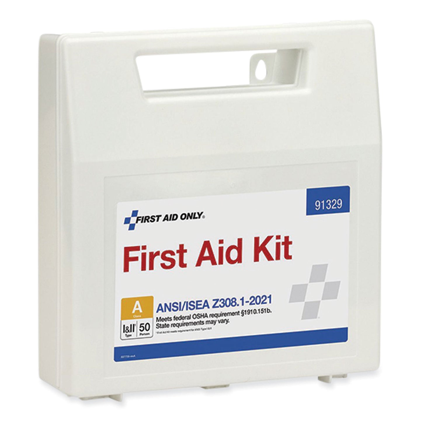 First Aid Only ANSI 2021 First Aid Kit for 50 People, 184 Pieces, Plastic Case (91329)
