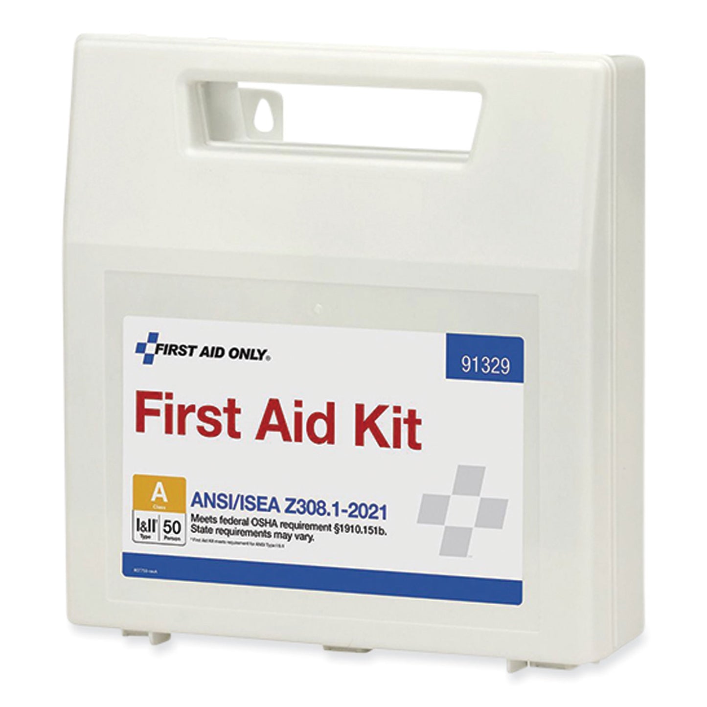 First Aid Only ANSI 2021 First Aid Kit for 50 People, 184 Pieces, Plastic Case (91329)