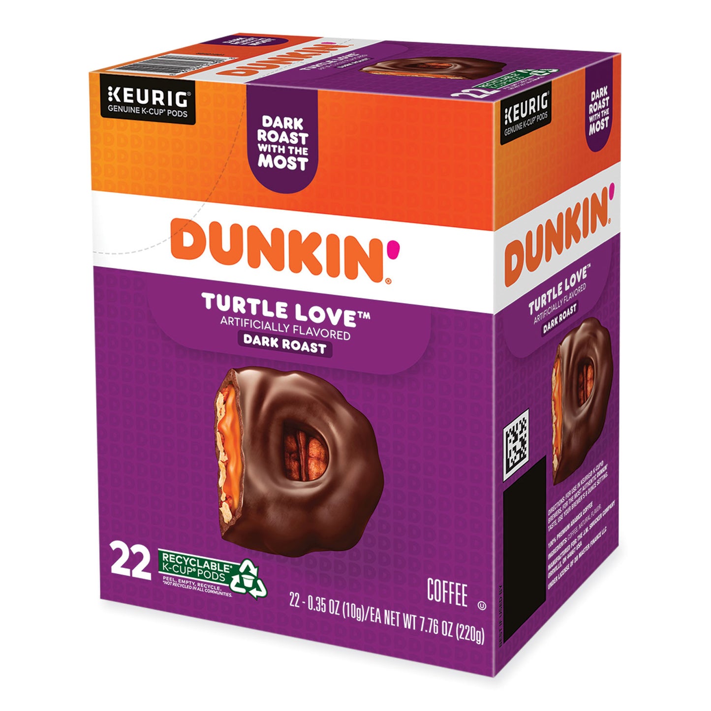 Dunkin Donuts K-Cup Pods, Turtle Love Coffee, 22/Box (5000367615)