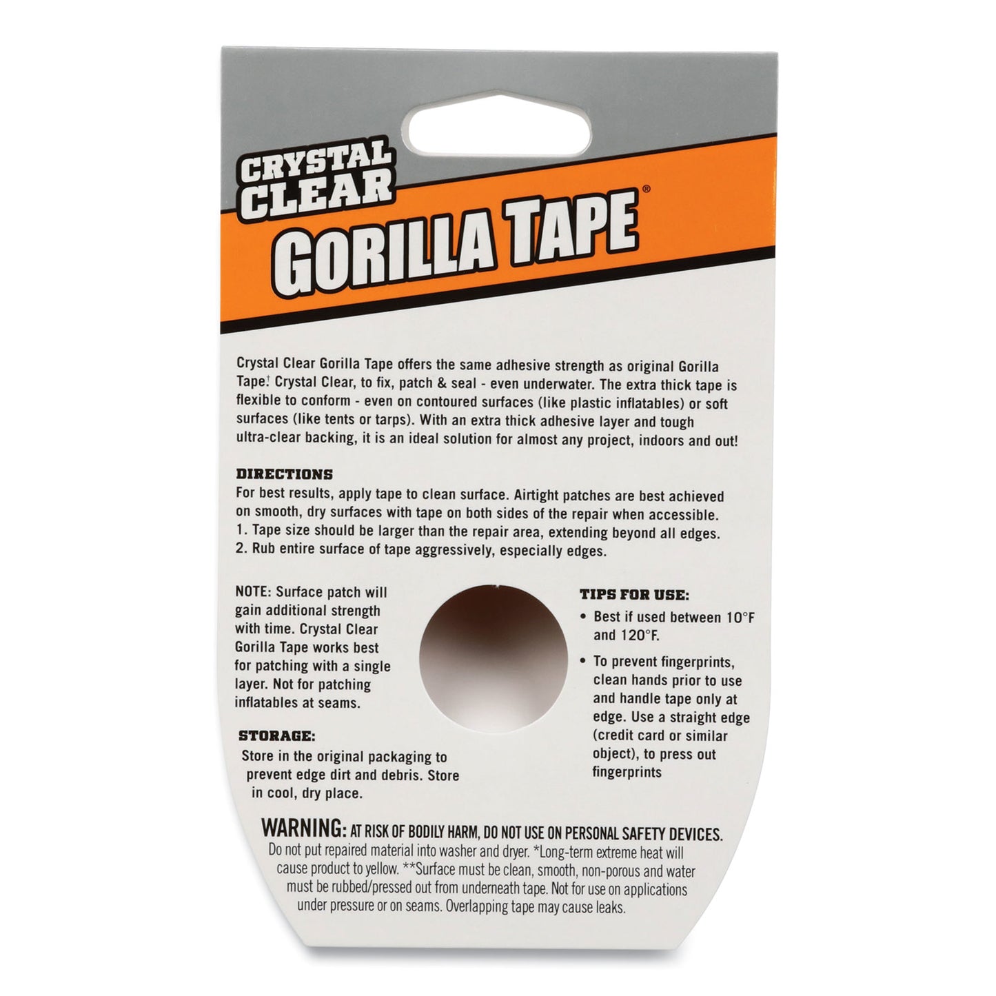 Gorilla Crystal Clear Tape, 3" Core, 1.88" x 9 yds (6027007)