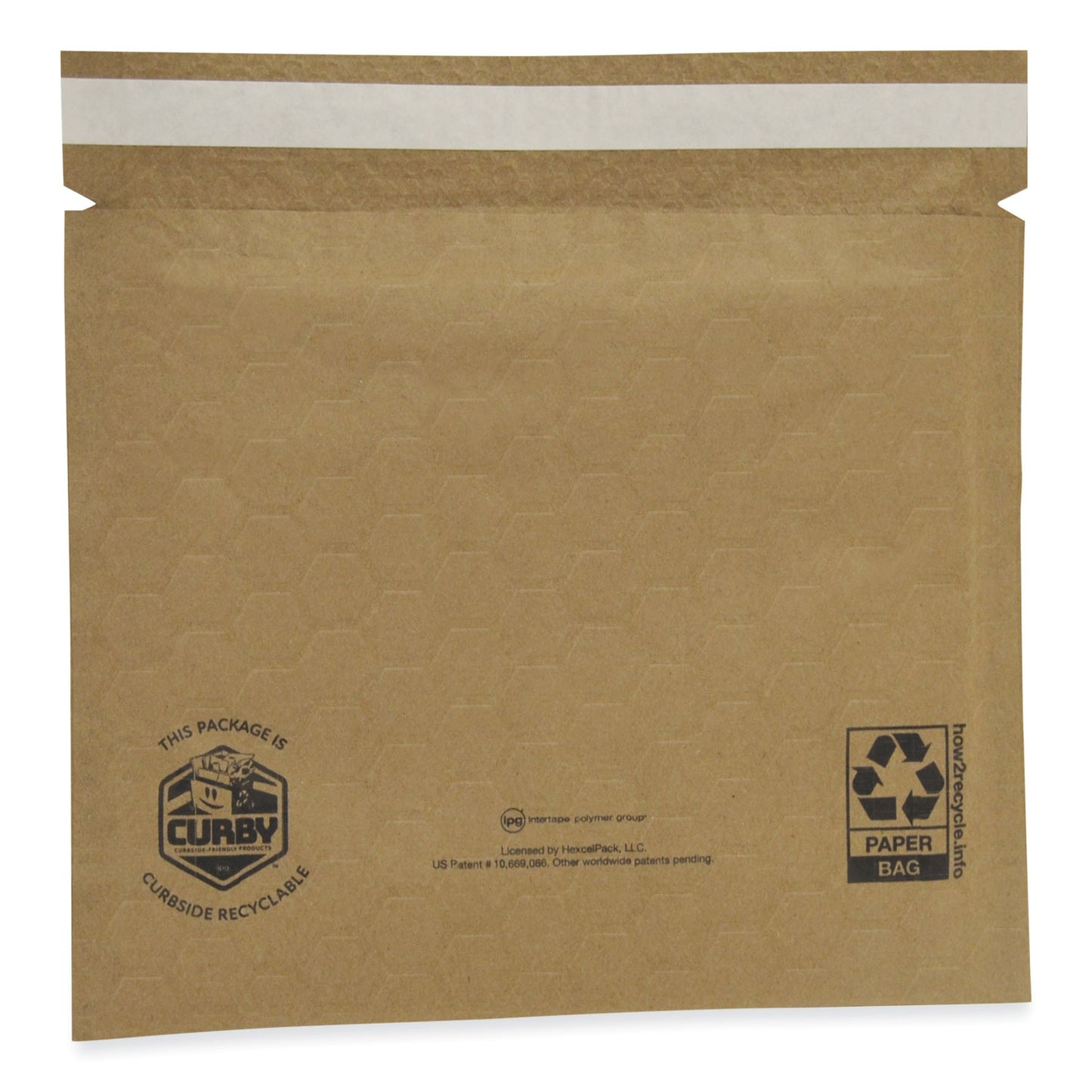 ipg Curby Mailer Self-Sealing Recyclable Mailer, Paper Padding, Self-Adhesive, #2, 11.38 x 9.5, 30/Carton (CBML2C)