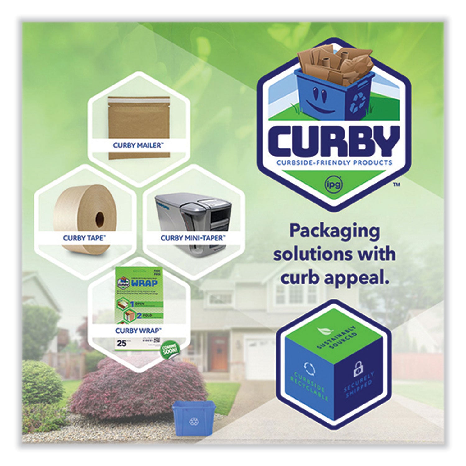 ipg Curby Mailer Self-Sealing Recyclable Mailer, Paper Padding, Self-Adhesive, #2, 11.38 x 9.5, 30/Carton (CBML2C)