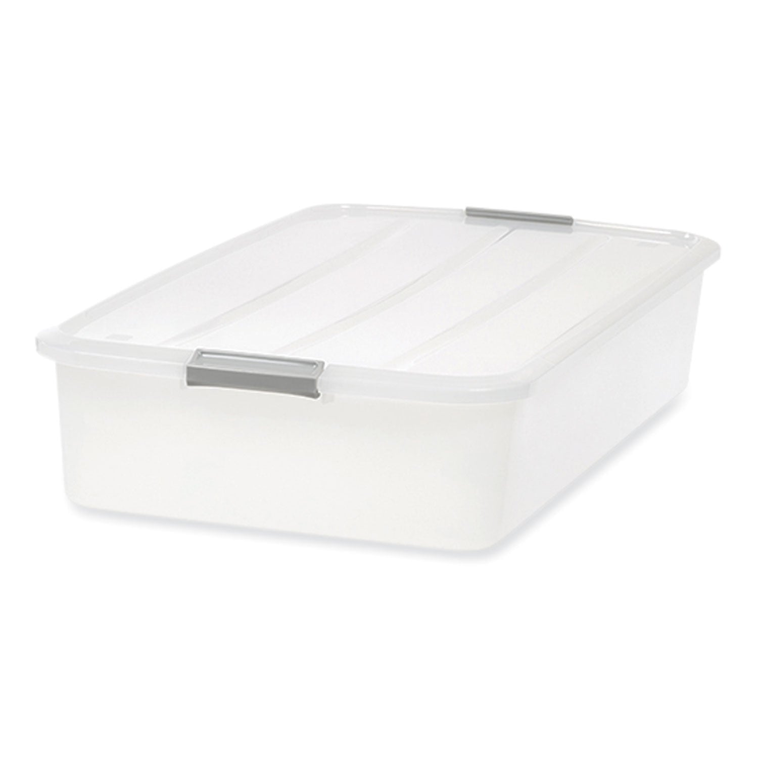 Iris 50 Qt. Latch Lid Underbed Storage Box, 17.75" x 32.5" x 6.5", Clear (100118)