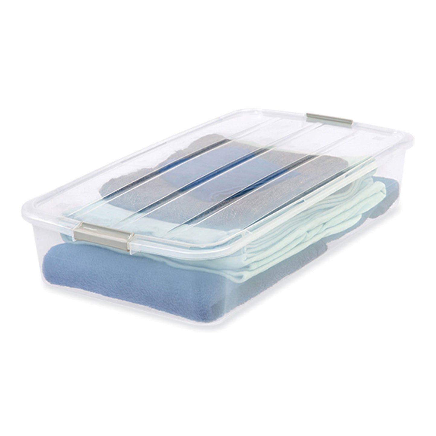Iris 50 Qt. Latch Lid Underbed Storage Box, 17.75" x 32.5" x 6.5", Clear (100118)
