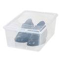 Iris 13.5 Qt. Lift-Off Lid Storage Tote, 10.6" x 16.1" x 5.9", Clear/Gray (100119)