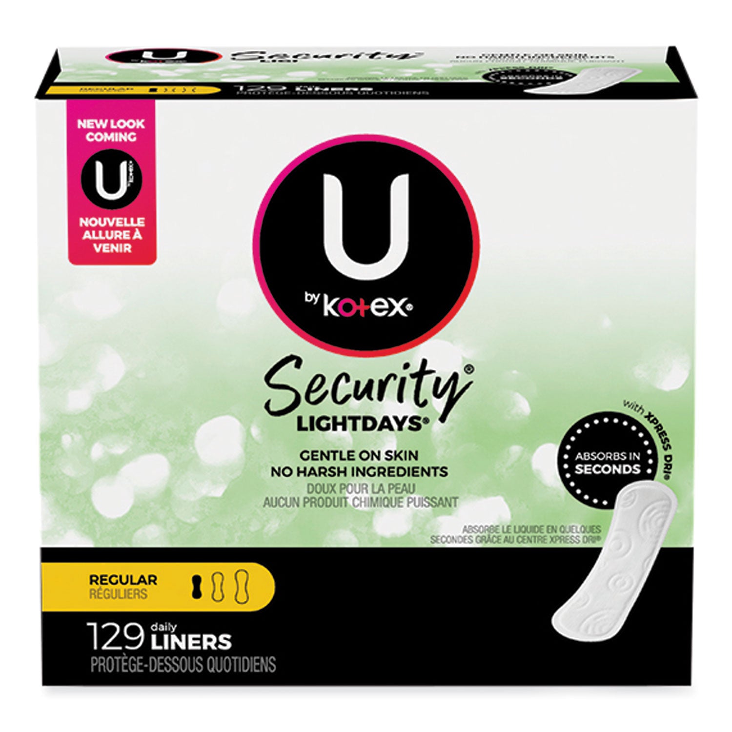 U by Kotex Security Lightdays Liners, Unscented, 129/Pack (49060)