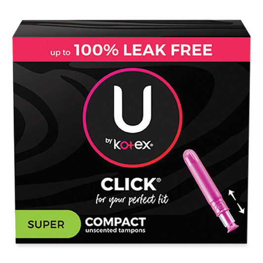 U by Kotex Click Compact Tampons, Regular, 32/Pack (51584)