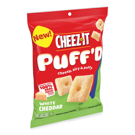 Cheez-It Puff'd Crackers, White Cheddar, 3 oz Bag, 6/Carton (00024)