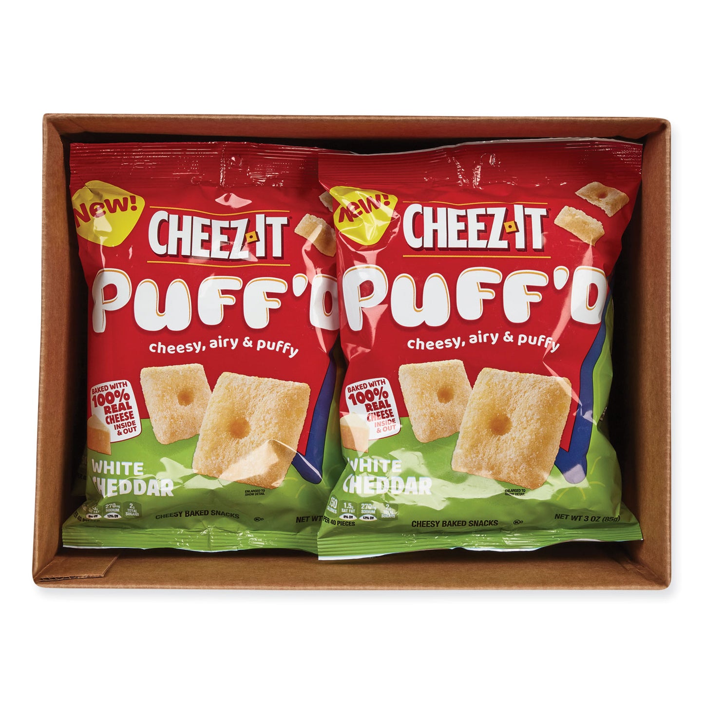 Cheez-It Puff'd Crackers, White Cheddar, 3 oz Bag, 6/Carton (00024)