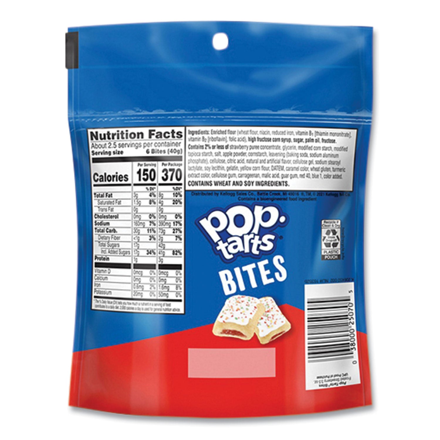 s Pop Tarts Bites, Frosted Strawberry, 3.5 oz Bag, 6/Carton (25069)