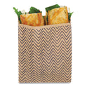 Lunchskins XL Sandwich Bag with Resealable Stickers, 7.1" x 2" x 9.1", Black Stripes/Natural Kraft, 50/Box (860000586764)