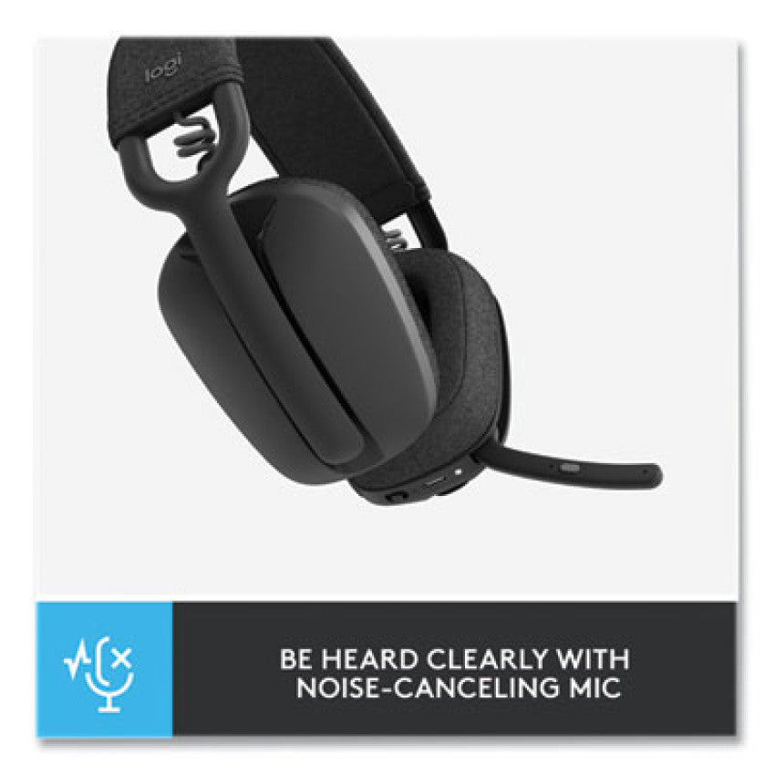 Logitech Zone Vibe 100 Wireless Noise Canceling Over-Ear Headphones, Graphite (981001256)