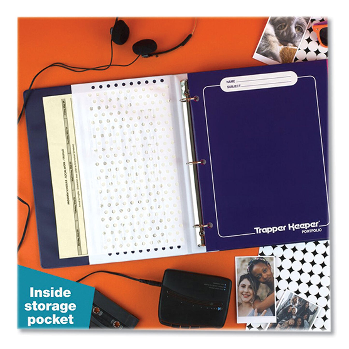 Mead Trapper Keeper 3-Ring Pocket Binder, 1" Capacity, 11.25 x 12.19, Animal (260038CP1ECM)