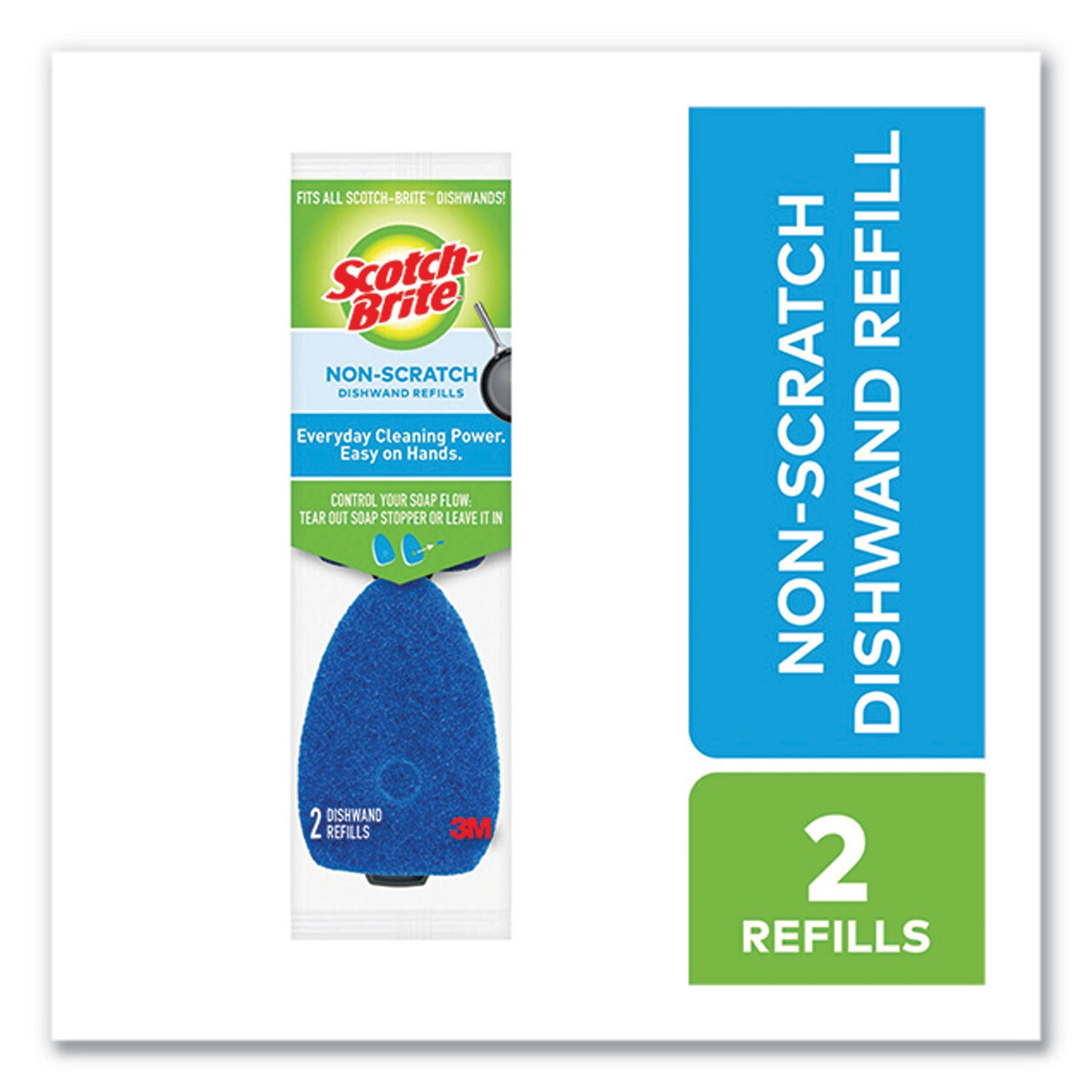 Scotch-Brite Non-Scratch Dishwand Refills, Blue, 2/Pack (48312)