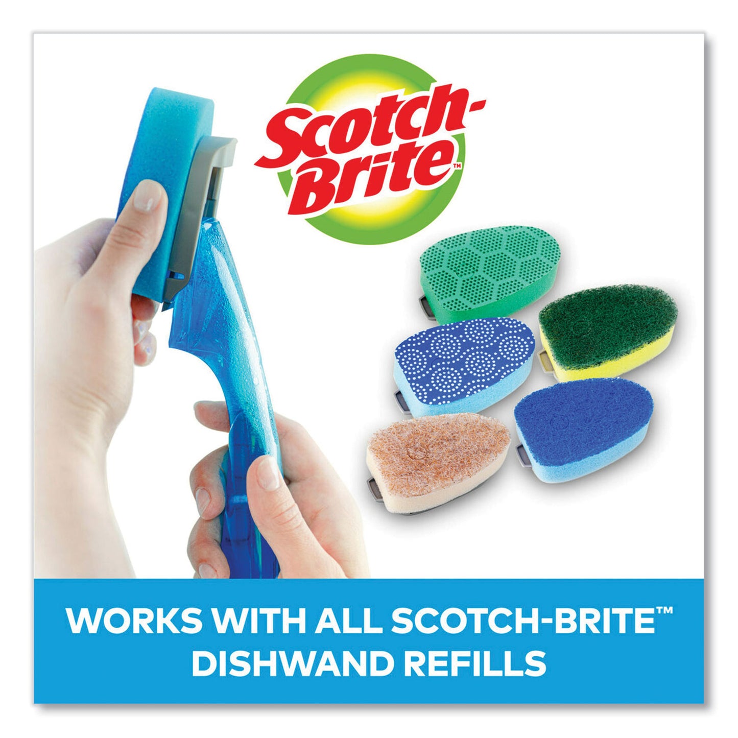 Scotch-Brite Non-Scratch Dishwand Refills, Blue, 2/Pack (48312)