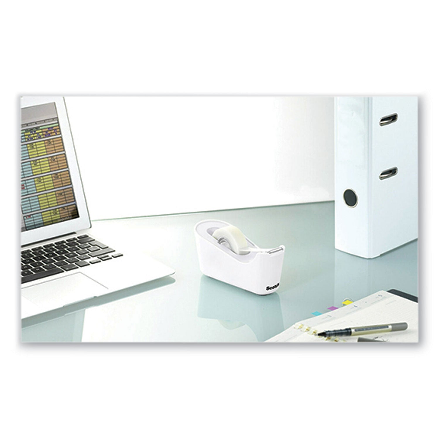 Scotch C18 Desktop Dispenser, 1" Core, White (C18MX)