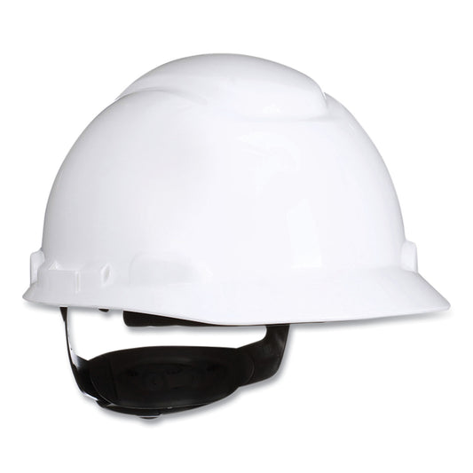 3M SecureFit Hard Hat with Uvicator, Four-Point Ratchet Suspension, White (H701SFRUV)