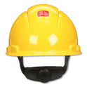 3M SecureFit Hard Hat with Uvicator, Four-Point Ratchet Suspension, Yellow (H702SFRUV)