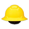 3M SecureFit Full Brim Hard Hat with Uvicator, Four-Point Ratchet Suspension, Yellow (H802SFRUV)