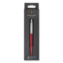 Parker Jotter Ballpoint Pen, Retractable, Medium 0.7 mm, Blue Ink, Kensington Red/Chrome Barrel (1953241)