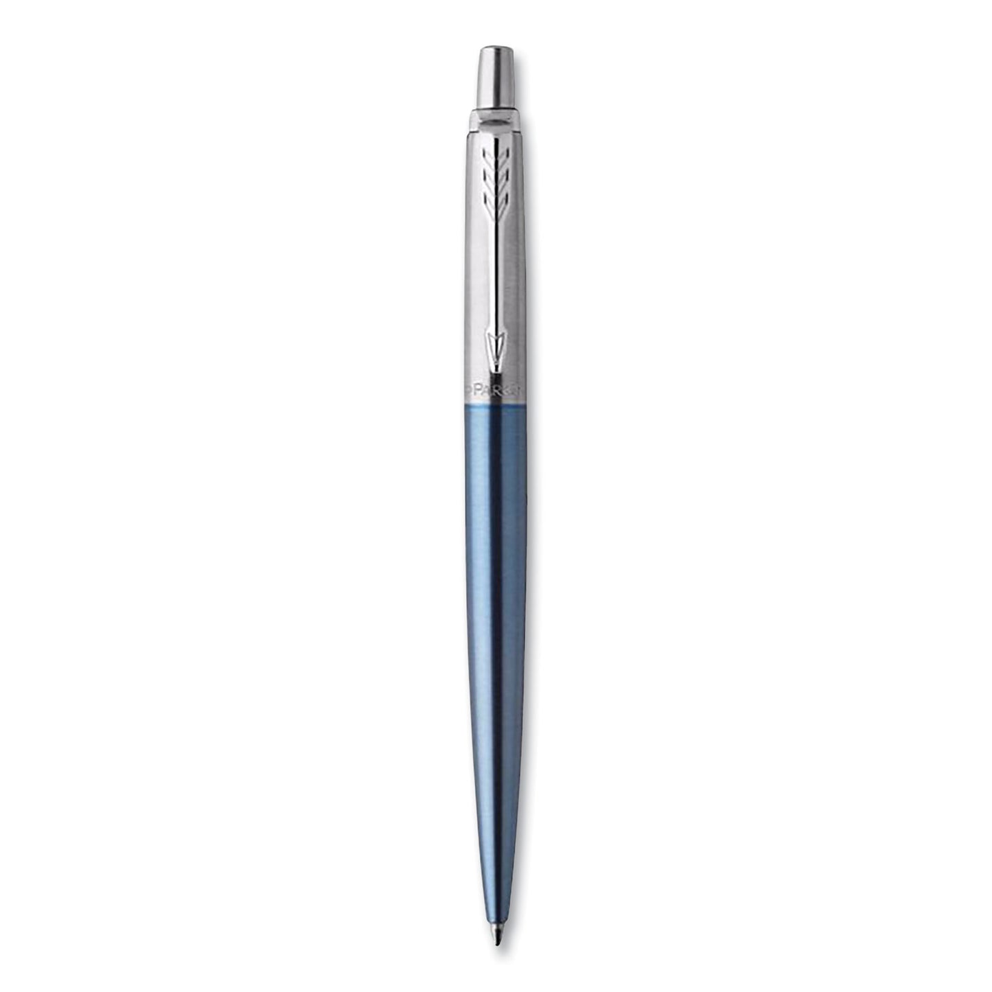 Parker Jotter Ballpoint Pen, Retractable, Medium 0.7 mm, Blue Ink, Waterloo Blue/Chrome Barrel (1953245)