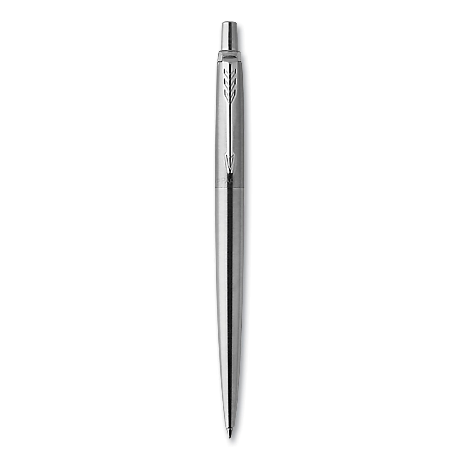 Parker Jotter Retractable Gel Pen, Medium 0.7 mm, Black Ink, Stainless Steel Barrel (2020671)