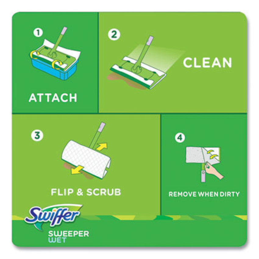 Swiffer Sweeper TRAP + LOCK Wet Mop Cloth, 8 x 10, White, Lavender Scent, 38/Pack (00743)