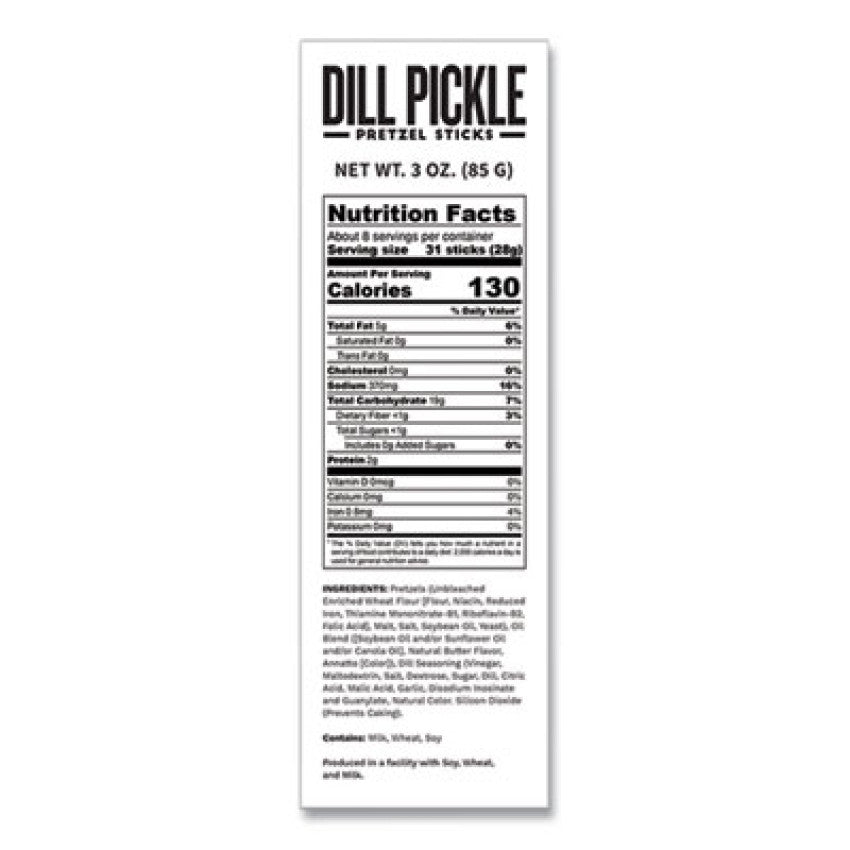 Pop Daddy Dill Pickle Pretzel Sticks, 3 oz Bag, 15/Carton (00561)