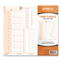 uPunch Time Card for PK1100 Time Clock, Two Sides, 3.38 x 8.25, 100/Pack (C1100)