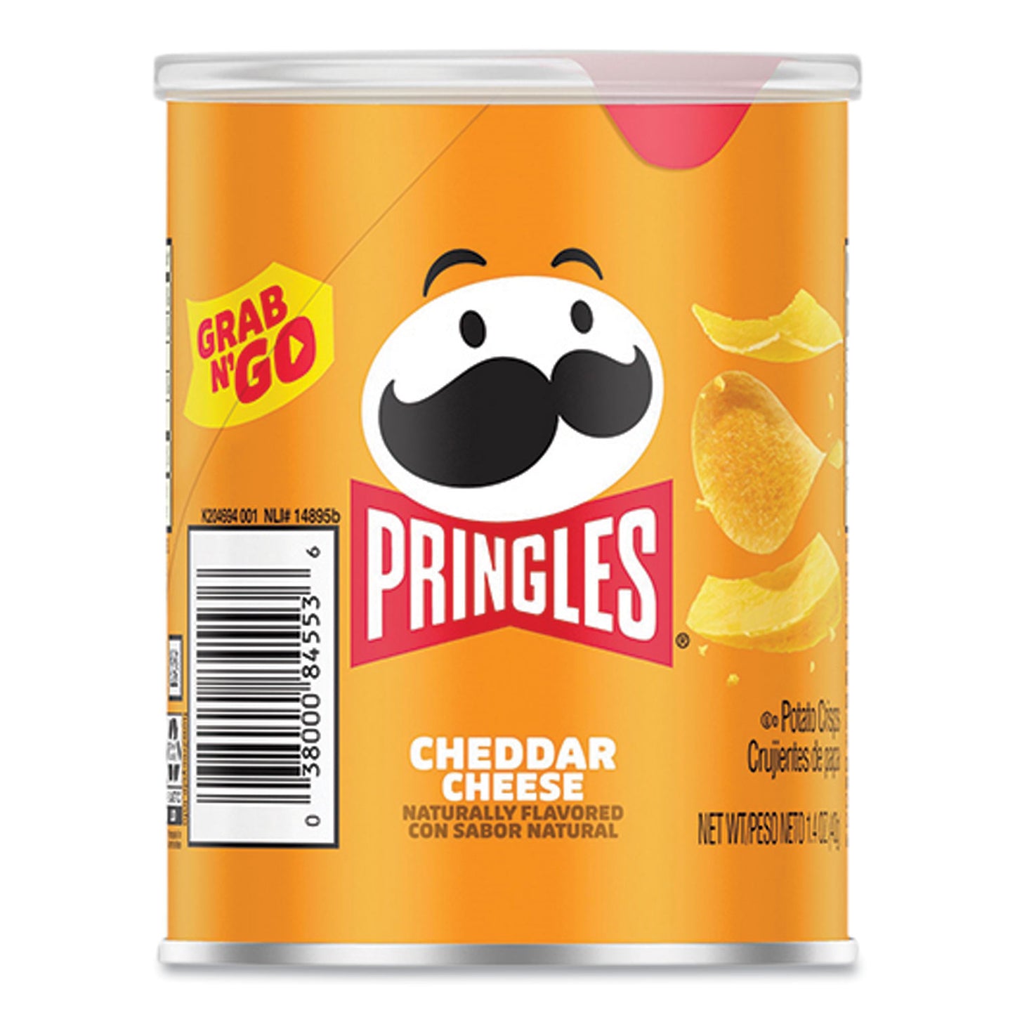 Pringles Grab & Go Cheddar Cheese Crisps, 1.4 oz Can, 12 Carton (84556)