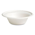 Perk PFAS-Free Compostable Bagasse Bowls, 12 oz, White, 125/Pack (61285)