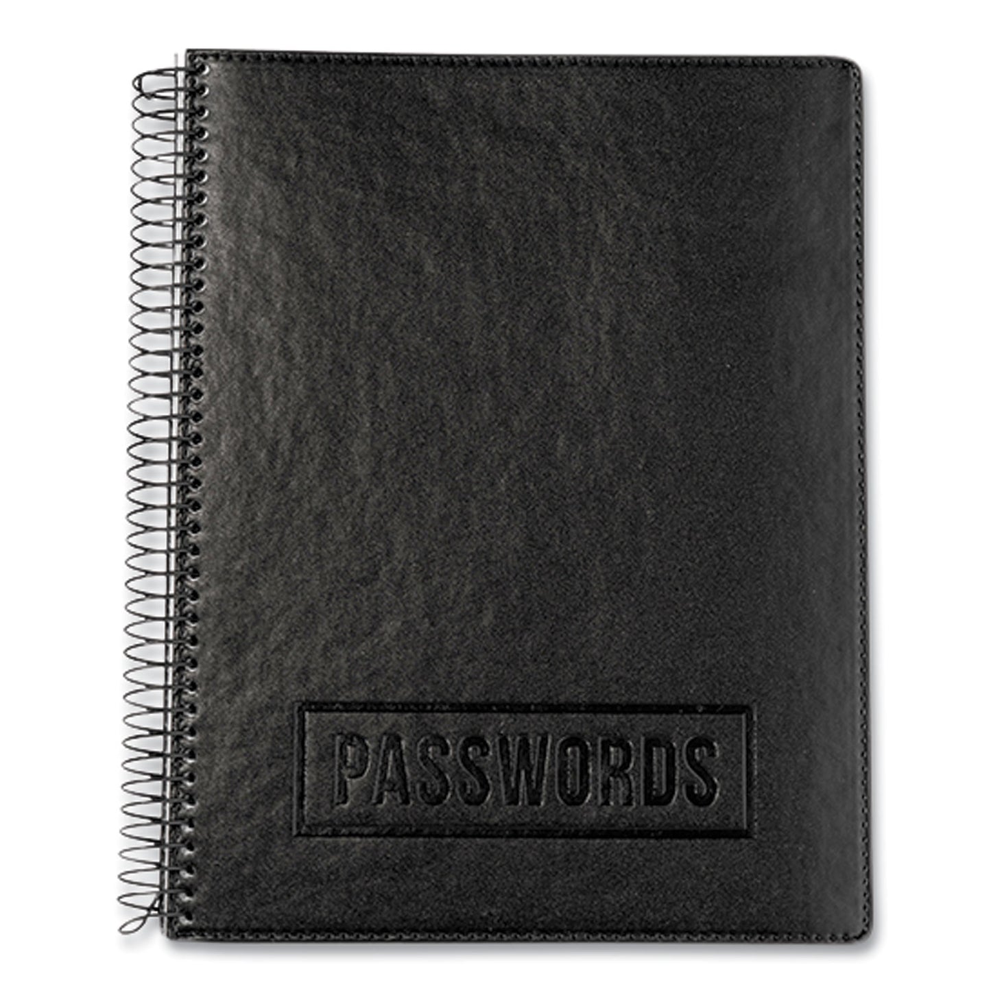 Re-focus the Creative Office Executive Format Password Log Book, 576 Total Entries, 4 Entries/Page, Black Faux-Leather Cover, (72) 10 x 7.6 Sheets (EXPWBOOKBLK)