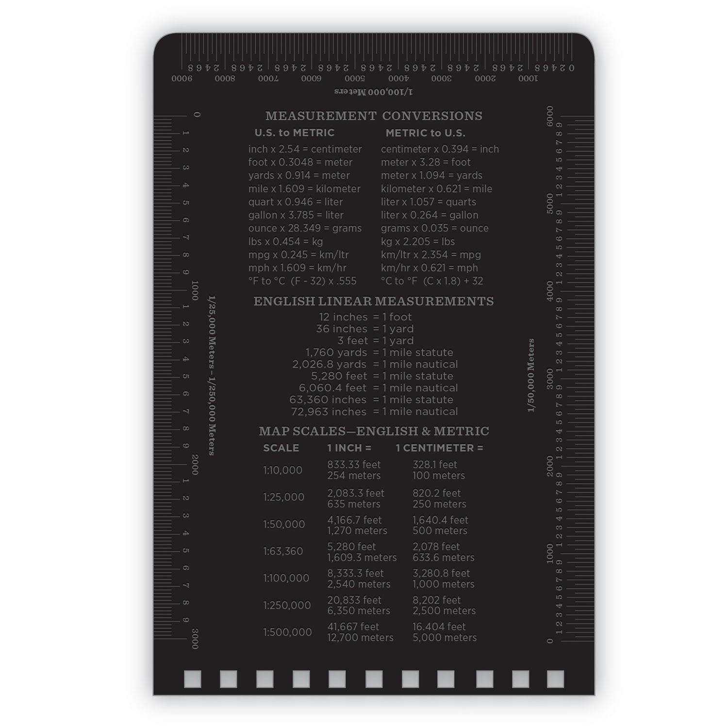 Rite in the Rain All-Weather Wire-O Notepad, Universal: Narrow Rule and Quadrille Rule, Black Cover, 50 White 3 x 5 Sheets (735)