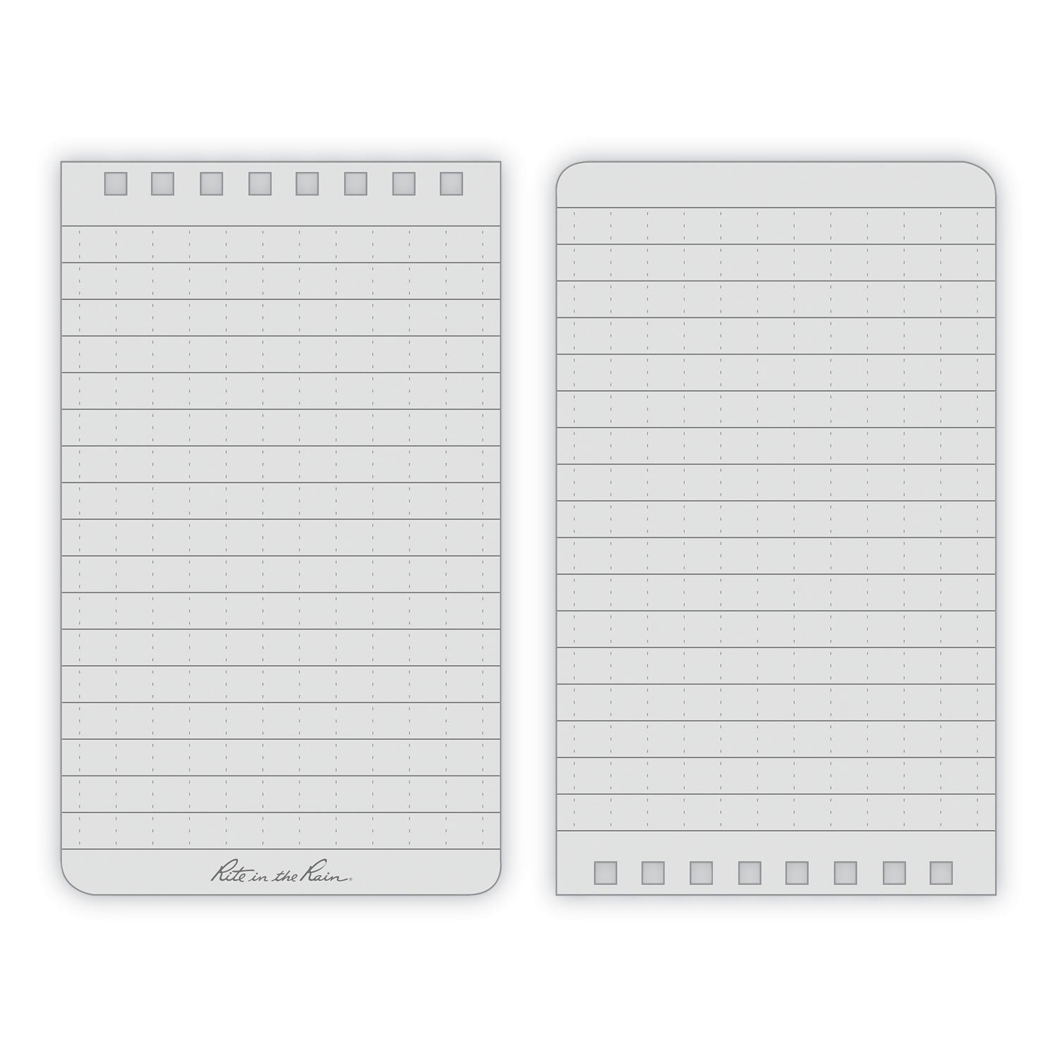 Rite in the Rain All-Weather Wire-O Notepad, Universal: Narrow Rule and Quadrille Rule, Black Cover, 50 White 4 x 6 Sheets (746)